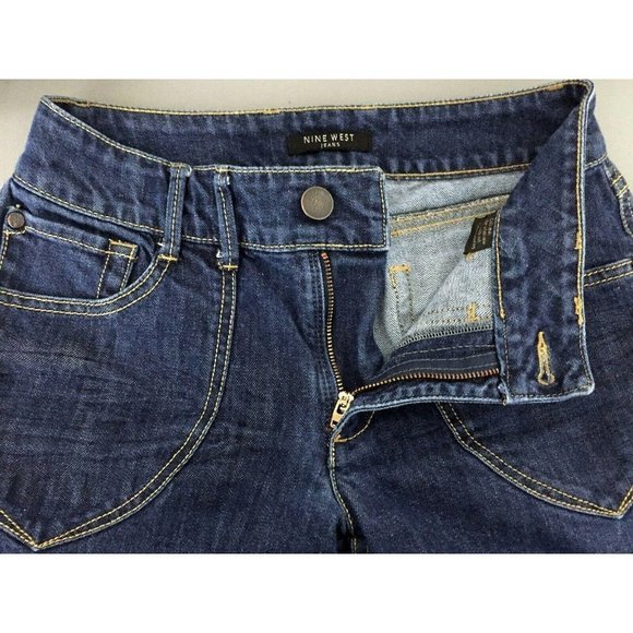Nine West Womens Jeans Size 2/25 Stretch Cotton Flap Pockets Dark Wash 27.5x31 - Picture 3 of 10